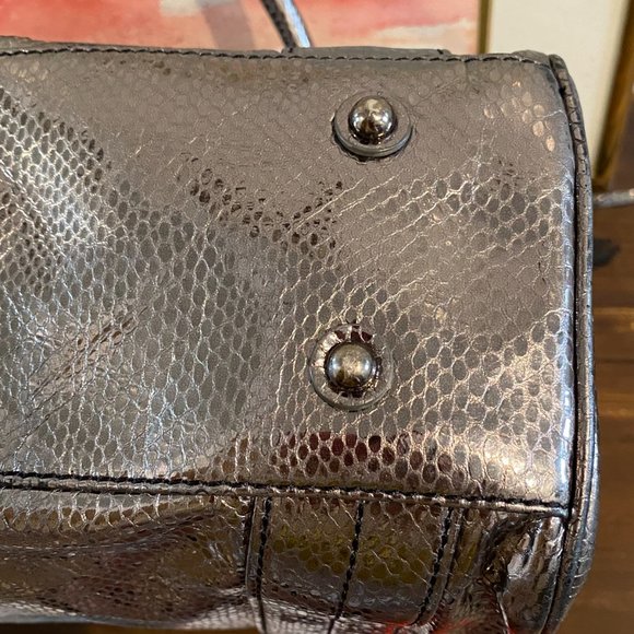 Botkier Jackie Pewter Snake Satchel Metallic Brand - Picture 5 of 15